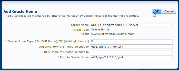 Manually Adding Oracle Home